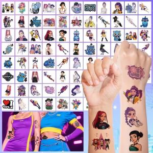 Kpop Demon Movie Hunters Temporary Tattoos Removable Tattoo Stickers for Kids Party Supplies Decoration Gift