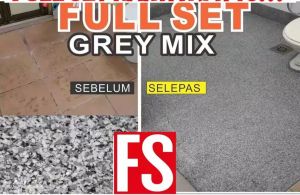 FULL SET 2K CLEAR Epoxy Colour Flake Coating Toilet Kitchen Floor Tile Leaking Waterproof ( 1L PRIMER/1L 2K CLEAR/1KG FLAKE / TOOL KIT)