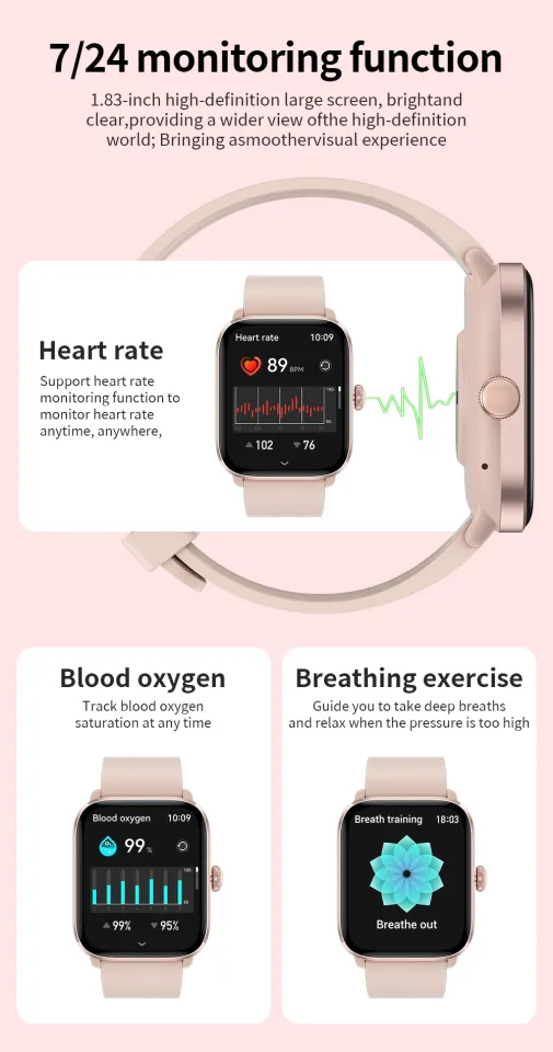 LIGE Original Smart Watch Women Bluetooth Call Heart Rate