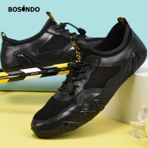 Bosindo - Sepatu B59/sepatu sneakers pria kulit asli/sepatu pantofel tali pria kulit asli/sepatu kasual pria
