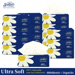 Scotties 16 Packs Tissues Ultra Soft 480 Sheets Facial Tissue Paper Towels bulk pack 4 Ply Tissues