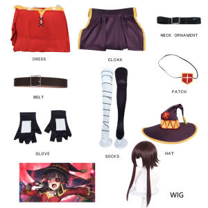 Anime Megumin Cosplay Costumes Halloween Party Cos Women Girl Sorceress Dress Cloak Megumin Cos Wig Carnival Party Cos Costumes2026