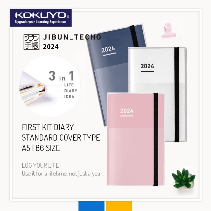 Kokuyo Jibun Techo First Kit Standard Cover 3 in 1 Diary 2024 A5 B6