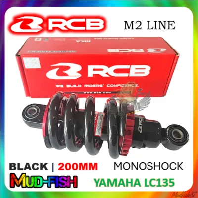 RCB M2 LINE ADJUSTABLE MONOSHOCK / ABSORBER FOR YAMAHA LC135 V1 ~ V8 - BLACK (200MM)