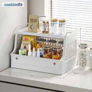 Justliving Mutli-chức năng kệ có bánh xe nhiều tầng Giỏ đựng đồ giặt với giá treo và giỏ cản trở nhà bếp lưu trữ giỏ hàng đồ lưu trữ có thể xếp chồng thùng mở phía trước quần áo bẩn cản trở nhựa phòng giặt tổ chức