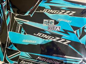 Sticker Decal Motor Yamaha WR 155 Motif Custom hitam tosca Crome Silver D-C8-060 C8-129 C8-223