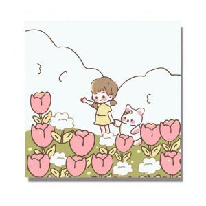 Nanafine【🚀Thai Shipping】🖼️✨ 20X20cm DIY ภาพวาดสีน้ำมันดิจิตอล ดินสอสี One Piece Doraemon Shinshin จิตรกรรมดิจิตอลการ์ตูนนักสืบโคนันของขวัญกรอบไม้ตกแต่งบ้าน