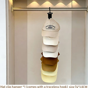 Foldable Cap Rack Wall Mounted Portable Hat Storage Organizer 8 Clips Space Saving Closet Door Hanger Rak Topi