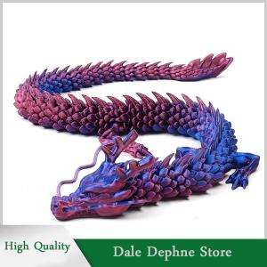 [Dale Dephne] 3D Printed Chinese Dragon Full Body Joints Movable Home Furnishing Decoration Ornament Worth Collecting Creative Toys