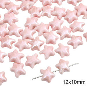 1-10 cái/túi Gốm Hồng Ngũ giác Hoa Vòng beadsbeads cho DIY làm phụ kiện trang sức thời trang