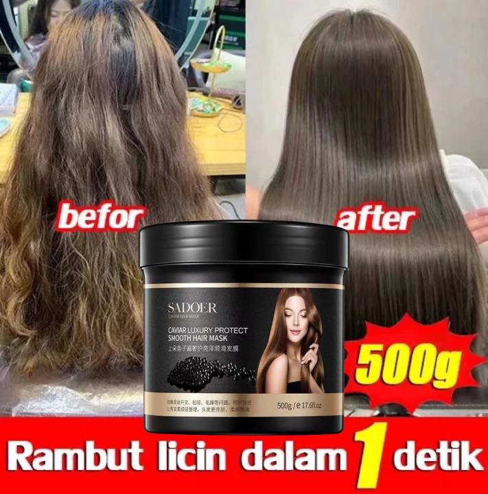 SADOER HAIR MASK KERATIN SMOOTING Pelurus Rambut ORI Tanpa Catok/Masker  Perawatan Rambut Repairs Hair Treatment Salon 500 Gr Lazada Indonesia