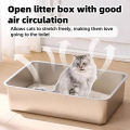 Quality Stainless Steel Cat Litter Box Extra Large Capacity Cat Toilet Litter Tandas Kucing 不锈钢猫砂盆. 