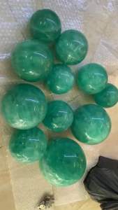 Quả cầu phong thủy đá Florite xanh trong hàng VIP xông đèn siêu đẹp tặng đế AV
