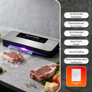 Vacuum Sealer Machine Heavy Duty Automatic for food Vacuum Sealing Packing Machine System Handy Dry Wet Sealer Vacuum Fresh Food Suitable for liquids Build-in Cutter with UV Sterilization 真空封口机