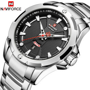 NAVIFORCE Brand Top Luxury Mens Watches Fashion Full Steel Men Waterproof Sport Quartz Male Casual Date Business Watch