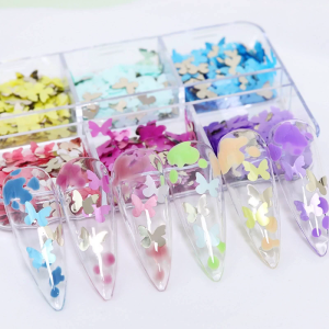 Bướm lấp lánh long lanh bướm long lanh paillettes phụ kiện móng móng tay nghệ thuật Sequins để làm thủ công tự làm