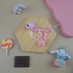 Lonceng BELL Lanyard Tali Gantungan Gelang Strap HP Phone Charm Handphone Device Kamera Handmade Macaron Candy Lanyard Full Warna Korean Style Estetik Bracelet Beads Pearls Mutiara Jelly Ribbon Pita Star Bintang Kupu Butterfly  Flower Bunga