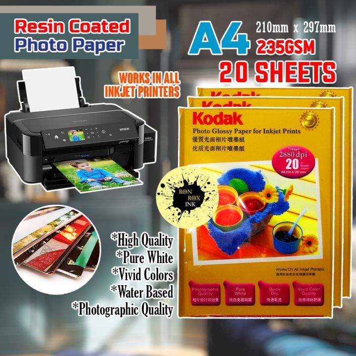 Kodak Rc Resin-coated Photo Paper A4 235gsm Rc Woven Rc Rough Rc Glossy 