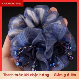 CS Ban Nhạc Cao Su Mũ Hoa Tóc Dây Phụ Nữ Thanh Lịch Updo Đuôi Ngựa Đàn Hồi Lớn Scrunchie Phụ Kiện Tóc Cho Phụ Nữ