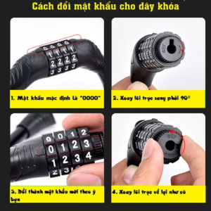 Khóa Xe Đạp Thể Thao Với Mật Mã 4 Số Chống Trộm Khóa Số Chắc Chắn An Toàn.
