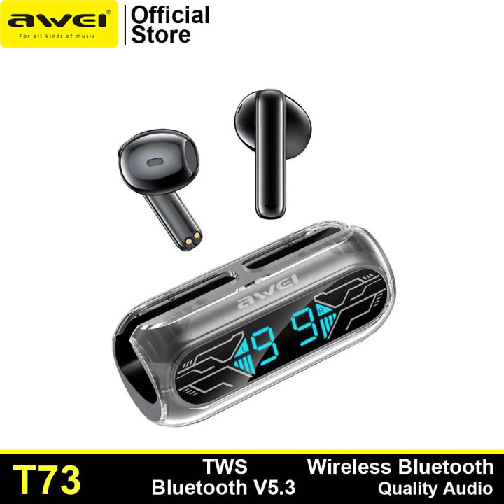 Awei T73 True Wireless Bluetooth V5.3 Earphone LED Display With