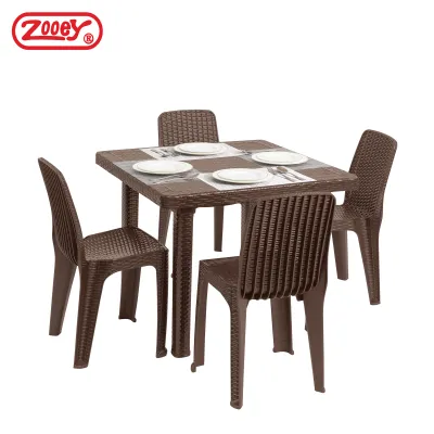 Zooey Rattan Dining Set 4-Seater Stock No. 736 (Tables& Chairs)