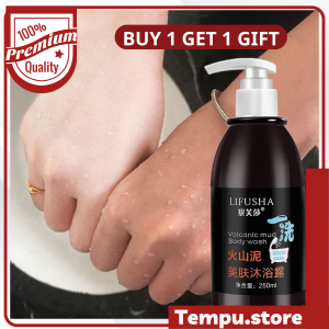 JAPAN MICRO-TECHNOLOGY MINERAL MUD WHITENING BATH Lifusha Volcanic mud body wash shower gel 250ml