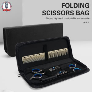 หนังตัดผมกรรไกรกระเป๋าตัดผมแบบพกพากระเป๋าเก็บ Salon Professional กรรไกรซิปกระเป๋า Hairdressing Tools
