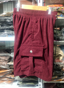 Corduroy cargo shorts fit from 26 to 36 inches