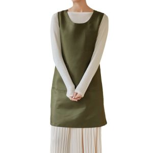 BAGUO(霸果) Adjustable Waterproof Apron Thickened Solid Color Korean Dress Apron Creative Antifouling Cooking Apron Home
