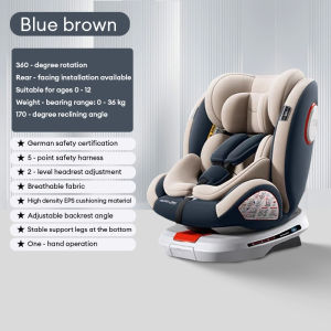 Lightweight Portable Car Seat 0-4Y with 360° Rotation | ISOFIX Certified Safety Seat 4-in-1 Travel System with Mosquito Net for Kids