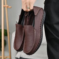 Hush Puppies Men's Shoes Leather Shoes Men Slip-Ons Loafers Plus Size 46 47. 