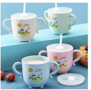 Mug Gelas Minum Anak Training Cup Gelas Belajar Minum Bayi Balita Dengan Sedotan Anti Tumpah