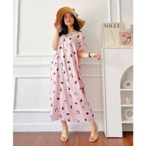 Dress Karen - Dress JUMBO Rayon Viscose Premium Home Dress Import Busui Fashion Korean Style Maxi Dress Kekinian