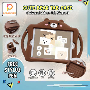 Softcase Advan Tab Sketsa 3 10.1 Inch T606 1013 2023 Case Anak Dewasa Casing Bear Cute Kids Cover Standing  Lucu Karakter Pelindung Tablet Anti Air