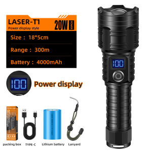 WEST BIKING Outdoor Flashlight Type-C Charging Camping Hiking Highlight Torch Zoom Emergency Multi-Functional Spotlight Aluminum Alloy USB Hand Lantern Led Flashlight