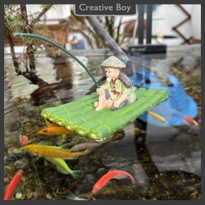 [Creative] Trang trí hồ cá nổi trang trí sân vườn thu nhỏ thiết kế bè nổi trang trí cảnh quan bể cá phụ kiện bể cá