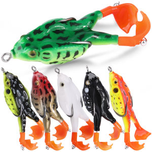 Sougayilang 1 hoặc 6 mồi câu cá tuế hình ếch bằng silicon mềm nhân tạo cánh quạt kép 90mm/13g-INTL