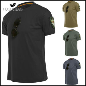 FUGUINIAO Men Breathable Army Tactical Combat T Shirt Military Dry Sport Outdoor T-shirt