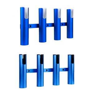 Strong Aluminum Fishing Rod Holder 4 Tube Support System corner Ergonomic grip Base Ideal for Rough Waters