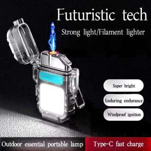 541 Multifunctional USB Rechargeable Lighting Lighter Keychain Work Light Flashlight