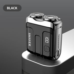【SG Local Stock】Mini Electric Shaver USB Rechargeable Dual Blade Razor with LED Display Christmas Gift for Men