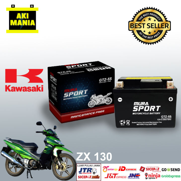 Aki motor murah kawasaki zx130 accu GTZ5S aki murasport