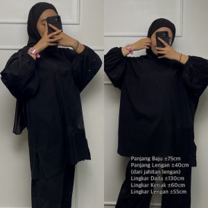 Kaos Wanita Lengan Panjang Oversize Blouse Lengan Balon LD 130 Busui Friendly Femonritch