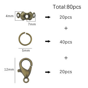 Móc Cài Tôm Hùm Hợp Kim 80 Cái/lốc Móc Nối Đầu Uốn Cho Vòng Tay Dây Chuyền Vòng Cổ Đồ Dùng Làm Trang Sức Tự Làm