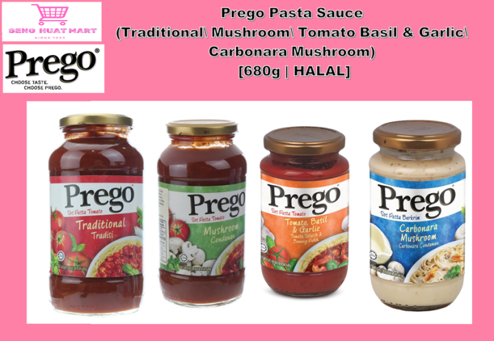 Prego Pasta Sauce (Traditional\ Mushroom\ Tomato Basil & Garlic ...