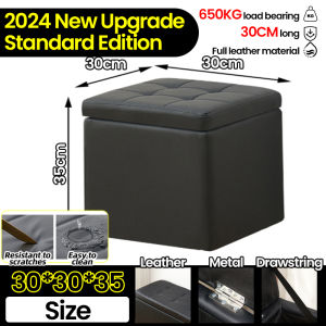 🔥SG Local Seller🔥2024 Upgrade 120cm Leather Ottoman Storage Bench With Wheel PU Ottoman Storage Stool Bench Chair Waterproof Multi-functional Large Capacity Space Saving Ottoman Stool Bench With Storage 储物凳 收纳凳