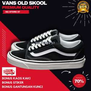 sepatu vans121 cacing old skool hitam putih casual sneakers pria wanita