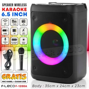 Speaker Bluetooth Full Bass GRATIS MIC KABEL FLECO F-1288A [Bluetooth/Karaoke/USB/TF/FM/AUX-IN/TWS/] | Speaker Aktif Super Bass | Salon Aktif Super Bass | Speaker Murah | Speaker Mic Karaoke | TOKO SINAR AUDIO