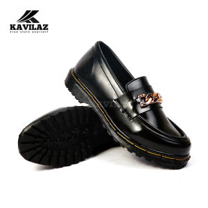 KAVILAZ true style yourself Sepatu Pria Loafer Docmart Formal kantor Kerja Slip on mules Black Doff Kode Z21
